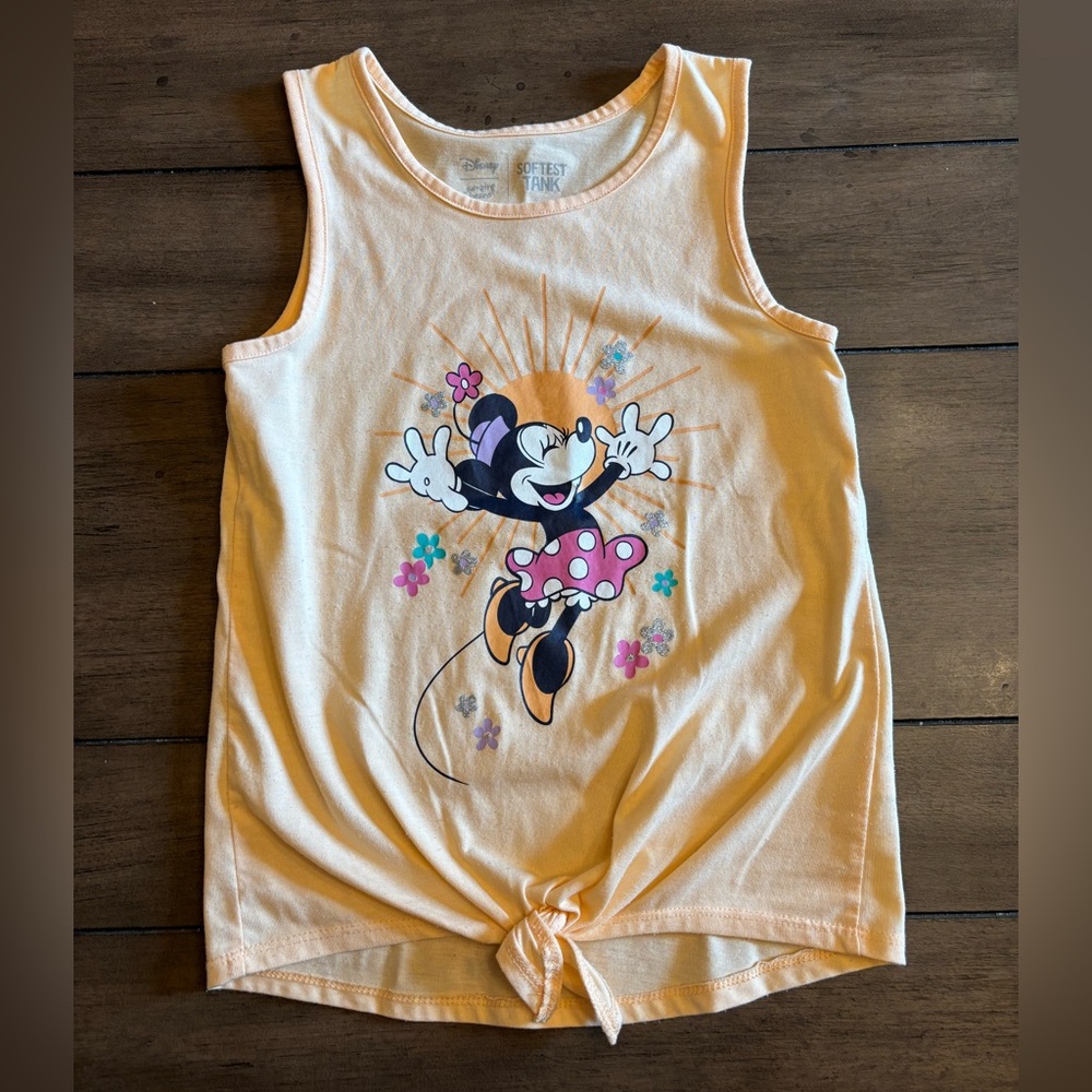 Disney Kids Light Orange Tank Top with Minnie Mouse
